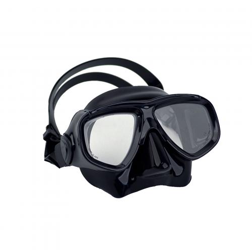 Halcyon low-profile dual lens mask, with black frame and black skirt