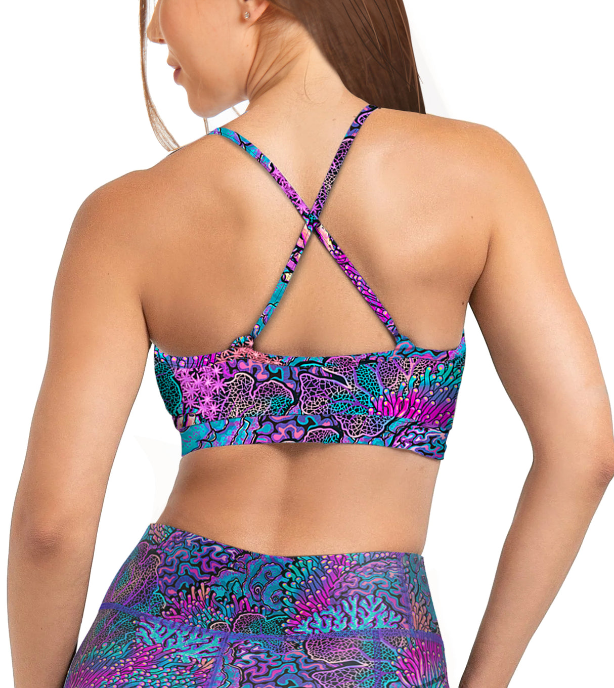 Spacefish Army Eco-friendly Coral Kaleidoscope Bikini Sports Bra Hybrid