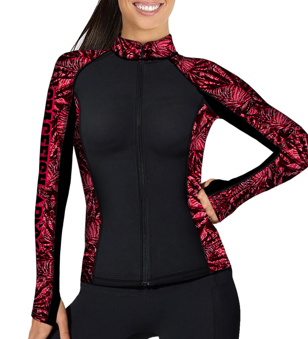 Spacefish Army Eco-friendly Full Zip Up Lionfish Invasion Rash Guard