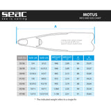 Seac Motus Italian Design Long Blade Fin for Spearfishing and Freediving Fins