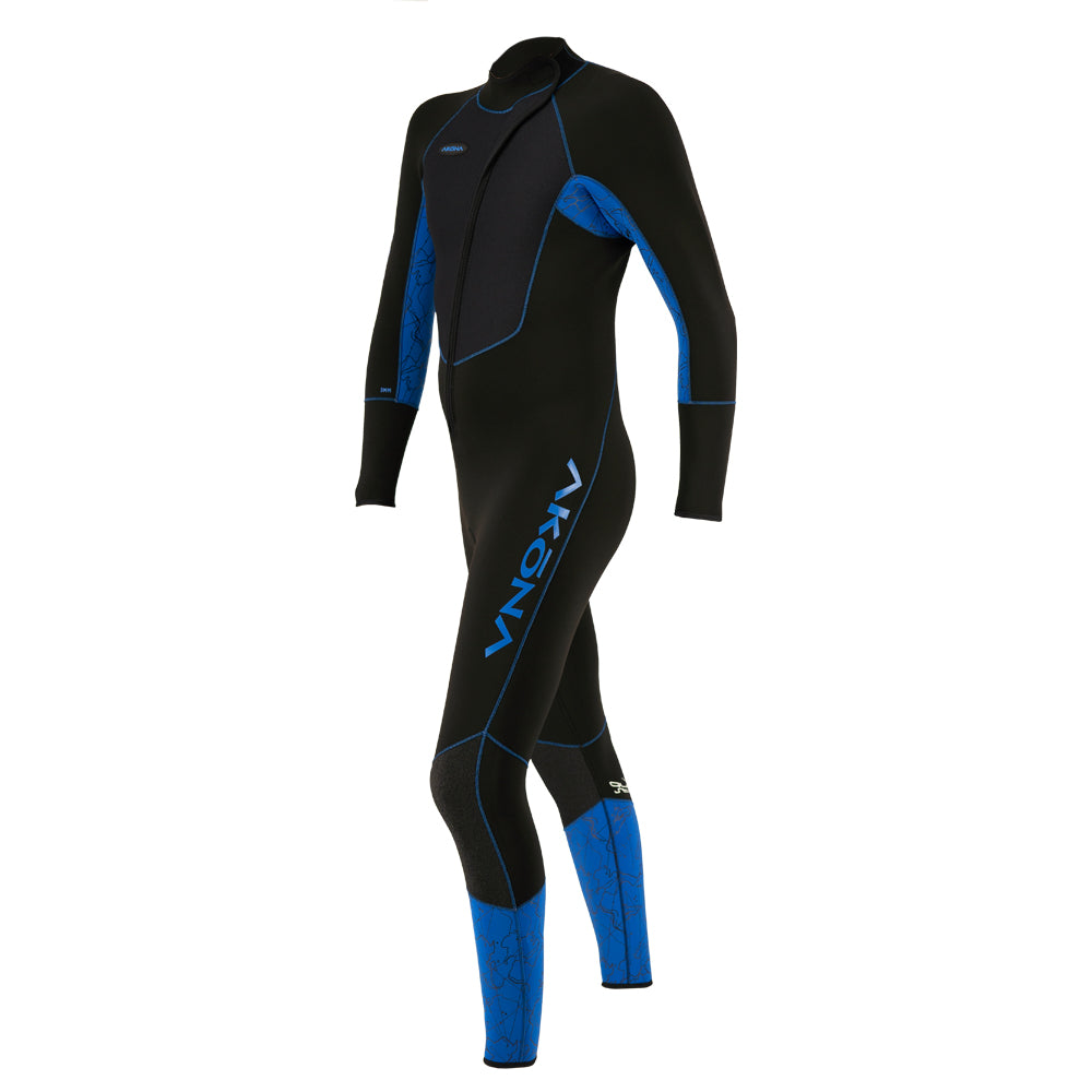 Akona 3mm Men's Quantum Stretch Front Zip Full Suit – Blue, SM