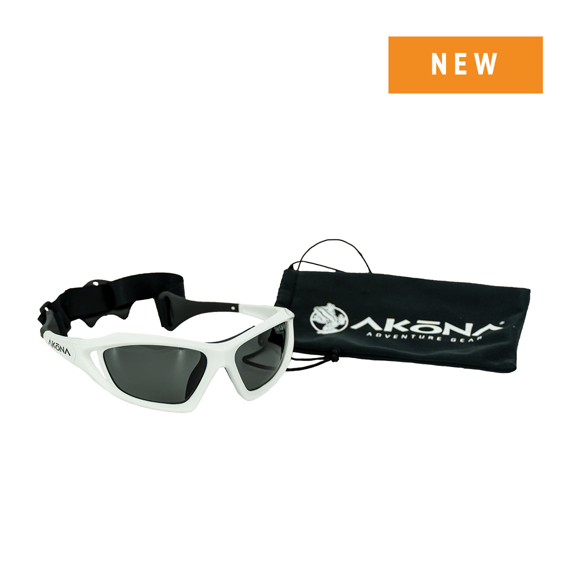 Akona Mesa Polarized Sunglasses with Microfiber Bag – White