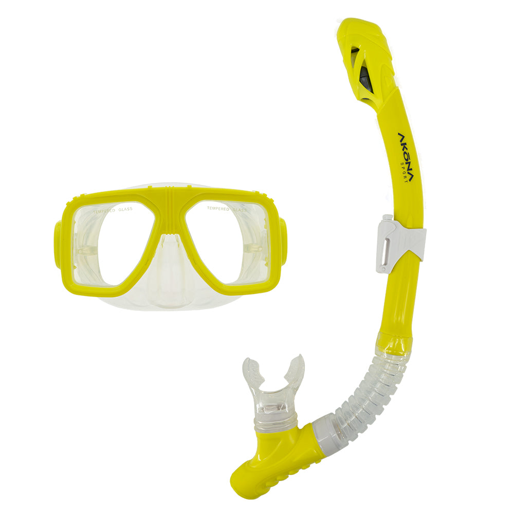 Adult Mask & Snorkel Set Tiffany/Clear Silicone