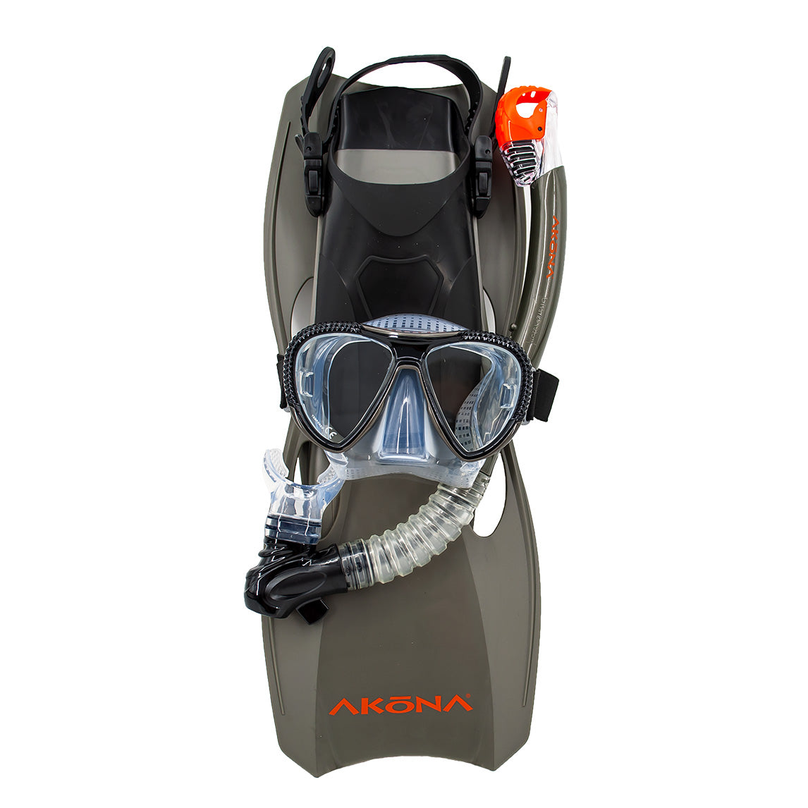 Akona Adult Mask, Snorkel, Fin Set