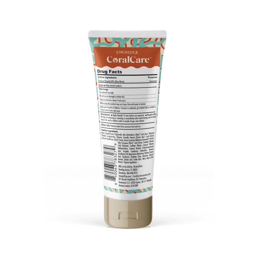 Stream2Sea Coral Care SPF 30 Sunscreen, Promotes Reef Growth