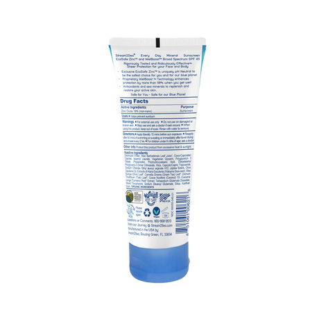 Stream2Sea Every Day Active Mineral Sunscreen SPF 45, Reef-Safe & EWG Verified