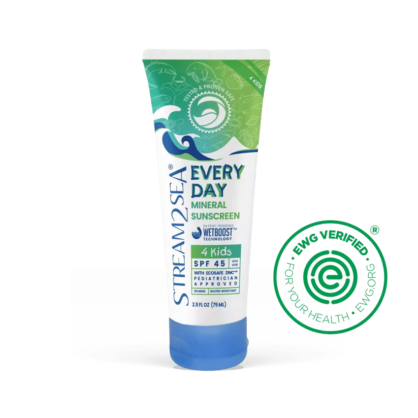 Stream2Sea Every Day Kids Mineral Sunscreen SPF 45, Reef-Safe & EWG Verified