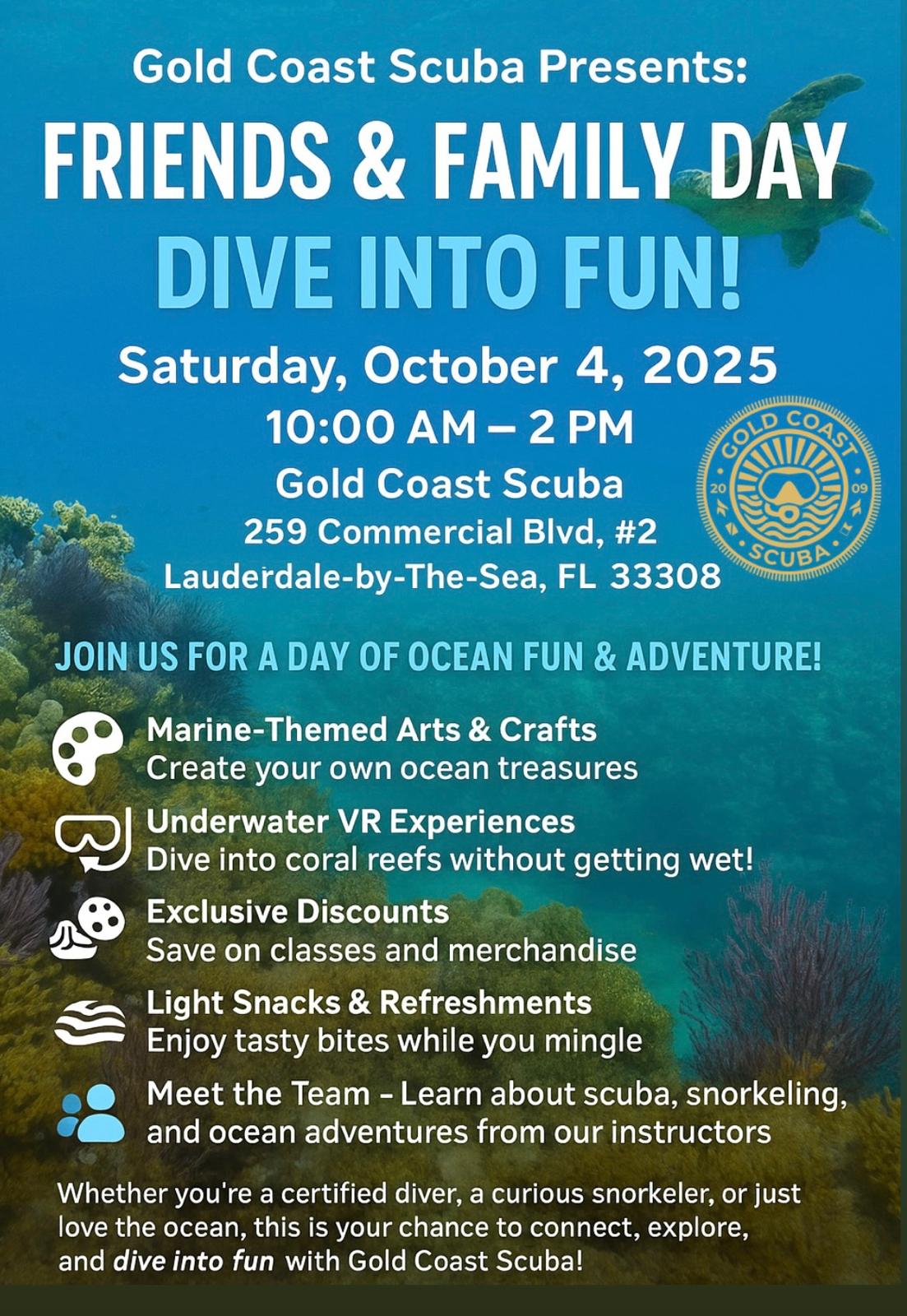 Friends and Family Day- October 4, 2025