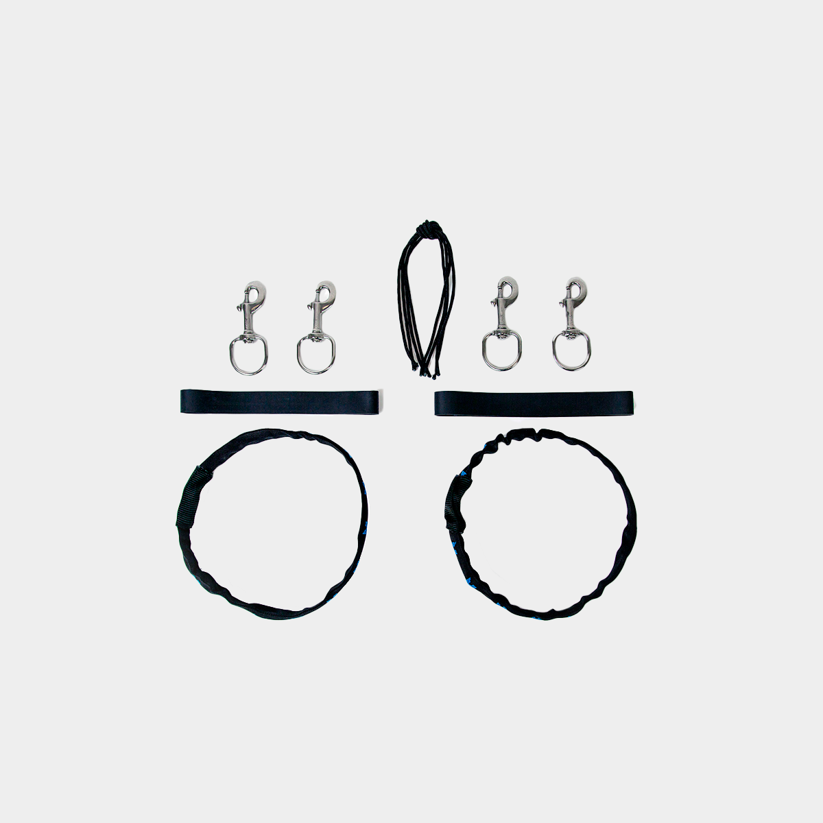 Halcyon Sidemount rigging kit includes 2 cylinder bands with nylon cover and two 1 inch bolt snaps
