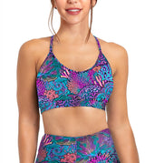 Spacefish Army Eco-friendly Coral Kaleidoscope Bikini Sports Bra Hybrid