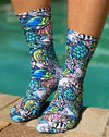 Spacefish Army Eco-friendly Neon Fish Frenzy Dive Socks