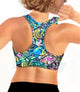 Spacefish Army Eco-friendly Neon Fish Frenzy T-Back Bikini Sports Bra