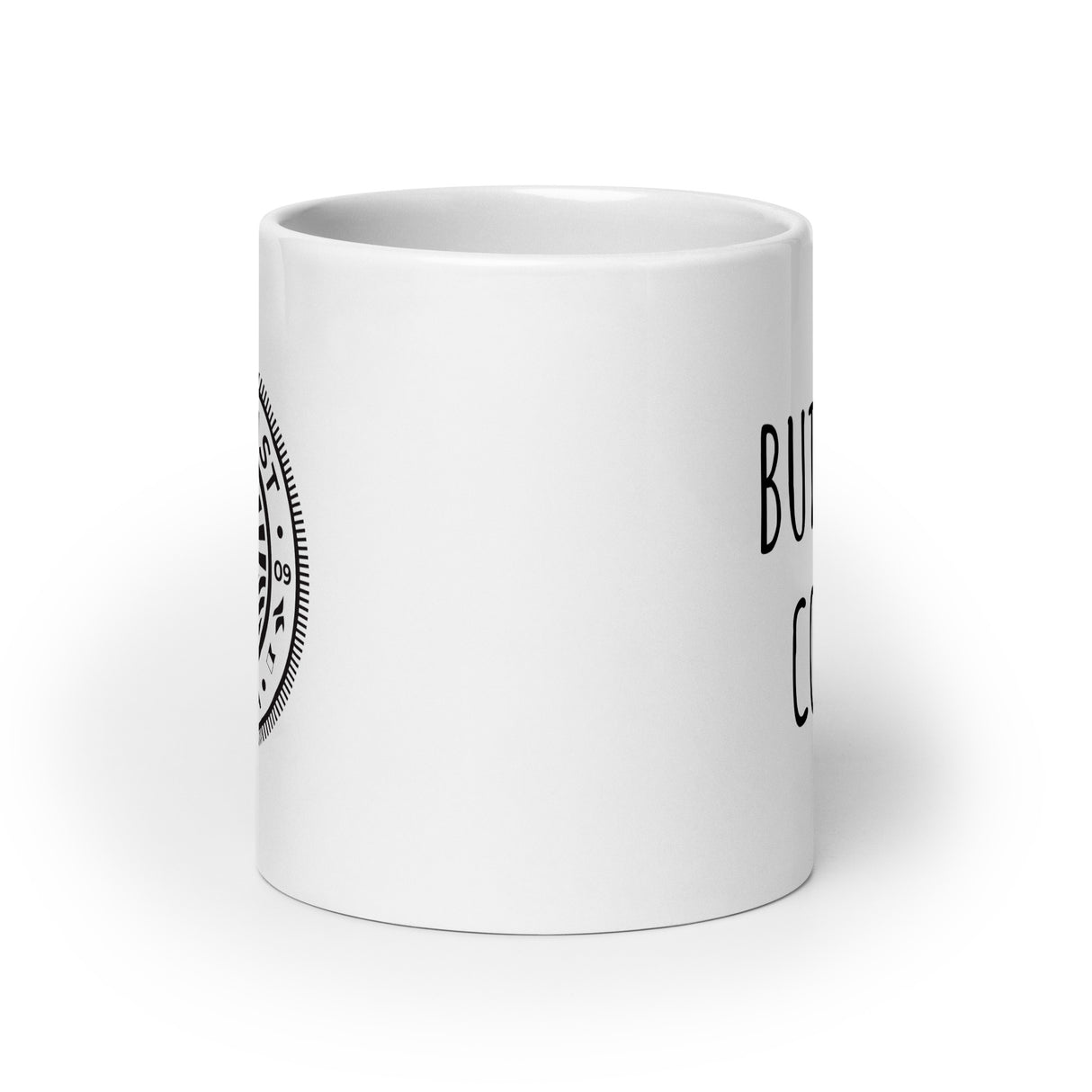 Gold Coast Scuba White Glossy Mug - "But First Coffee"